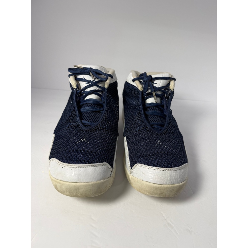 Nike Jordan Team Elite Men Navy White Mesh‎ Leather Basketball Shoes 312567-401